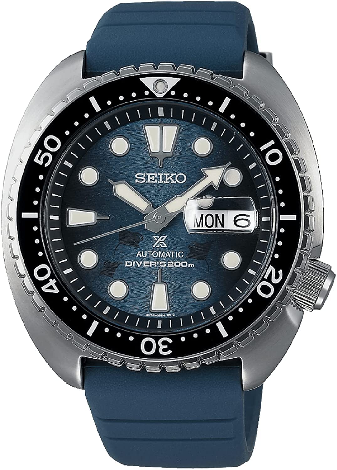 SEIKO Prospex Save The Ocean Reloj automático para hombre con esfera azul SRPF77, Azul, Buzo