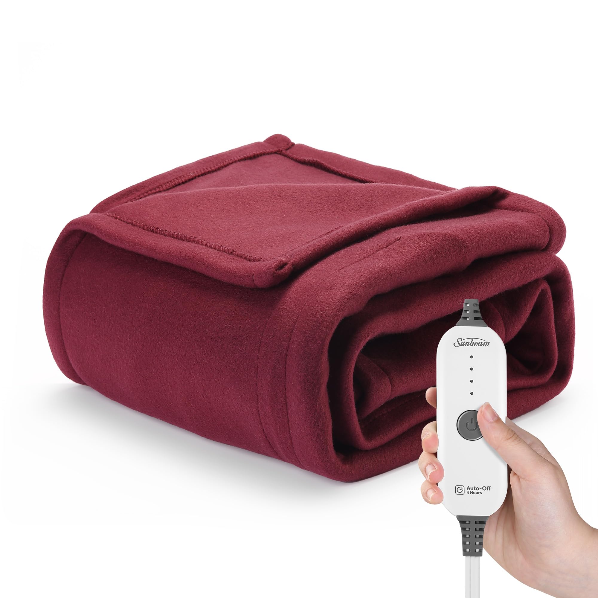 Sunbeam Royal Ultra Cabernet Heated Personal Throw / Blanket, Cozy-Warm, Adjustable Heat Settings